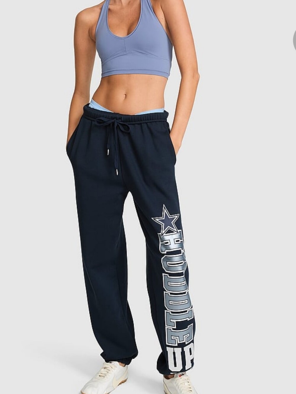 🏈⭐️PINK Victoria's Secret Dallas Cowboys 'Huddle Up' Graphic Bling Joggers